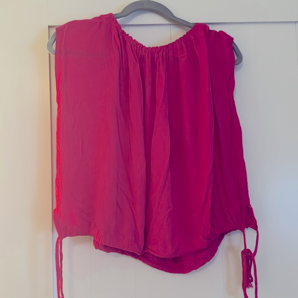 Large sleeveless hot pink top